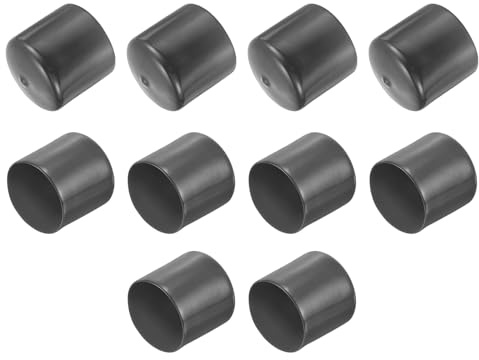 QUARKZMAN 10 Stück Gummikappen, 50mm Rohrstopfen Endkappe Rund Schutzkappen Pfostenkappe Abdeckkappen Zaunpfosten Endspitze Kappen für Gartenstühle Tischbeine Möbelfüße Gleiter, Dunkelgrau