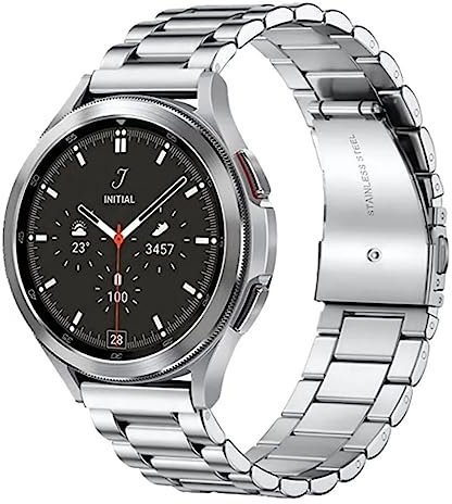 Uhrenarmband aus Metall,Schwarz Uhrenarmbänder mit Schnellverschluss,18mm 20mm 22mm 24mm Smartwatch Armband aus Gebürstetem Massivem Edelstahl Ersatzband für Herren und Damen (Silbrig, 22MM)