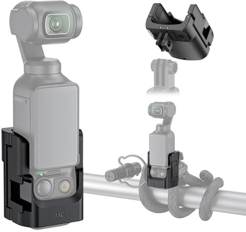 Erweiterungsadapter für DJI Osmo Pocket 3,Osmo Pocket 3 Expansion Adapter mit Kaltblitzschuh für DJI Mic 1/2/Mini & LED Licht,Pocket3 Halterung Erweiterungshalterung Käfig für Selfie Stick & Stativ