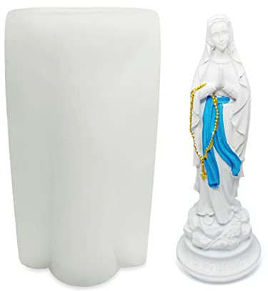LfrXtra 3D Retro Virgen María Escultura Molma Silicona Pastel Clásico Molde Chocolate Fortuna Jabón para Regalo Madrina