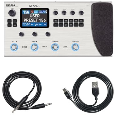 Multi-Effects Gitarren-Bass-Pedal mit 360+ Effekten IRS-Verzögerung, Reverb, Modulation, Vorverstärker, AMP-Modell, 160 voreingestellter Speicher, integrierter 300 'LOOPER 128 Drum-Maschine, DS MK-300