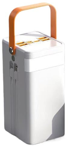 Power bank, caricatore rapido, 120 W, 50000 mAh, affidabile con lampada integrata, cavo 4 uscite, 3 ingressi, per dispositivi mobili, viaggi, trekking, zaino da campeggio, pesca