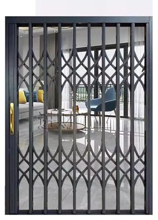 Faltbare Fenstersicherung, Aluminium-Legierung, Anti-Diebstahl-Design, Schlüsselschloss für den Außenbereich, ideal für Dachboden und Schuppen, 100 x 160 cm