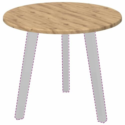 vidaXL Table Top Artisan oak 50 x 50 x 1.5 cm Engineered Wood, A Stylish, Round Garden Table Top for Outdoor Dining, Modern Terrace Furniture, Durable Engineered Wood Design Surface