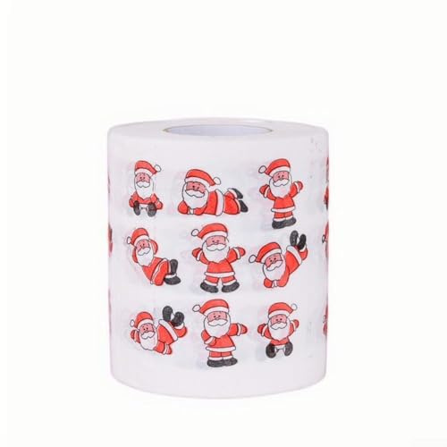 Yuanpgky Rouleau de papier toilette fantaisie motif de Noël, accessoire de salle de bain amusant, cadeaux pour Noël (B)