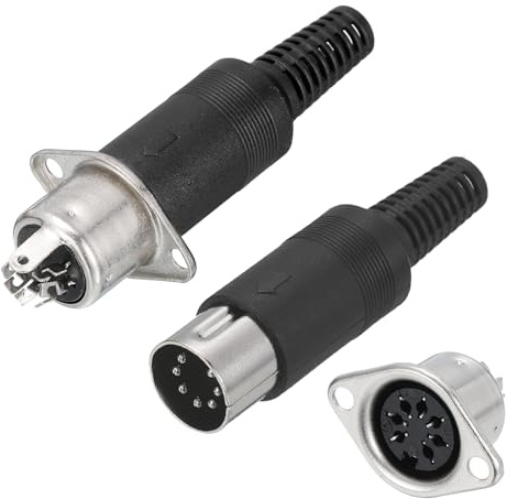 QUARKZMAN 4 Pcs Connecteur DIN Male 7 Broches Adaptateur Femelle TV | Prise Encastrée, Montage Panneau pour Appareils Audio Numériques, Lecteur DVD