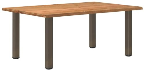 YuuSsea Esstisch mit Baumkante 180x120x74 cm, Massivholz Eiche Rechteckig, Natürliche Maserung, Verstellbare Füße, Küchentisch