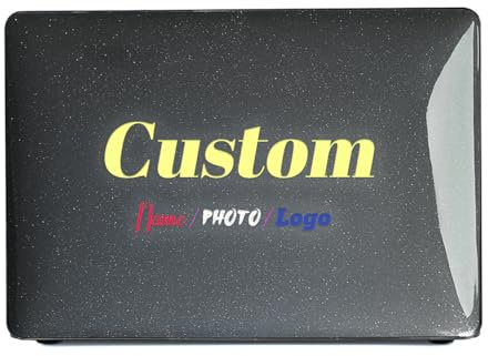 Personalisierte Hülle für MacBook Pro 13 Zoll 2022 2020 A2338 M2 M1 Chip A2289 A2251 mit Touch-Bar, benutzerdefinierte glitzernde Hartschalenhülle mit Namenslogo, kristallschwarz glitzernd