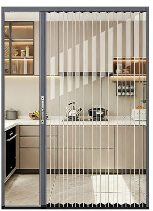 pujindu Porte Accordéon Extérieure Étanche, Porte Coulissante Pliante Verrouillable, Cloison De Séparation Rétractable Pour Cuisine/balcon/magasin(25x40in)