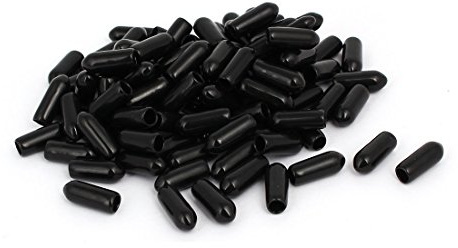 sourcing map a16121600ux1380 4mm Inner Dia Rubber Hose End Cap Screw Thread Protector Cover Black (Pack of 100)
