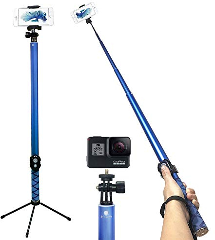 Palo Selfie Bluetooth Extra-Long Extensible 3 Meters Soporte de teléfono Monopod Control Remoto inalámbrico con Obturador para fotografía