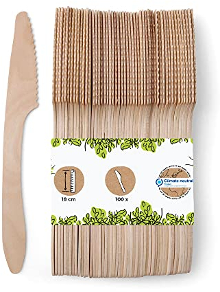 BIOZOYG Coltello di legno posate monouso