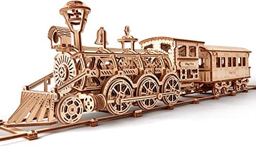 Wood Trick Holzspielzeugzug Set mit Eisenbahn - Mechanisches Modellbausatz für Lokomotivzugspielzeug - 3D-Holzpuzzle, Denksport für Erwachsene und Kinder, Bestes DIY-Spielzeug