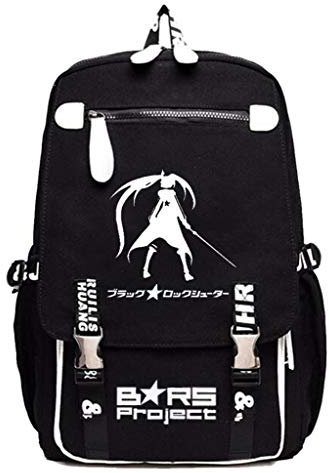 WANHONGYUE Black Rock Shooter Anime Leuchtend Studenten Rucksack Canvas Backpack Schultaschen Cosplay Daypack -3