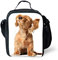 Amzbeauty Kids Back to School Lunch Bag Polyester Durable Insulated Reusable Lunch Box Bag Animal 3D Pattern(Dog Listening to Songs)