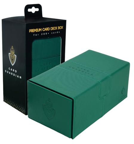 Card Guardian – Premio Double Deck Box capacita 200 Carte Collezionabili e Figurine - Grande - Deck Box Senza PVC (Verde)