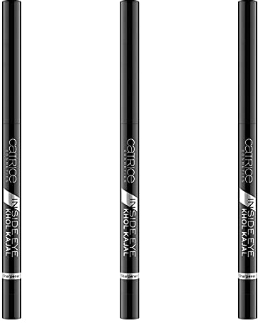 Catrice Inside Eye Khol Kajal, schwarz, Kajalstift Nr. 010 Black Is The New Black, 3er Pack (3 x 0,3g), Kohle, Make up