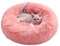 Panier Chat Chien Lit Rond pour Chats Chiens Peluche Coussin pour Animaux de Compagnie Moelleux Paniers Donut pour Chat Petit Chien Moyen (50CM, Rose)