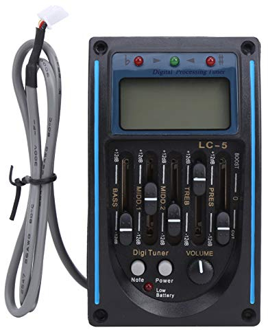 5-Band-Gitarren-Tonabnehmer EQ-Equalizer Piezo-Tonabnehmer mit LCD-Display-Tuning-Funktion Gitarrenvorverstärker