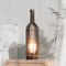 MJ PREMIER Tischlampe Kabellos,Batteriebetriebene Tischleuchte aus Holz, Vintage Holz Flaschendesign, Nachttischlampe mit Timer und Glübrine, Eignet für Schlafzimmer, Wohnzimmer,Tischdeko, Schwarz