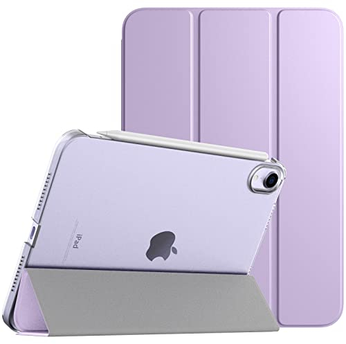 TiMOVO Case for iPad Mini 7 A17 Pro 8.3-inch 2024, iPad Mini 6th Generation Case, Slim Translucent Hard Back Folio Cover Support Touch ID & Apple Pencil Charging, Auto Wake/Sleep - Taro Purple