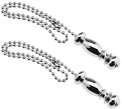 ECSiNG 2 Stück leichte Zugkette Zugschnur Gewicht Griff Kette Verlängerung Perlen 33,5 cm Zugkette Zinklegierung für Badezimmer WC Licht Deckenleuchte Ventilator