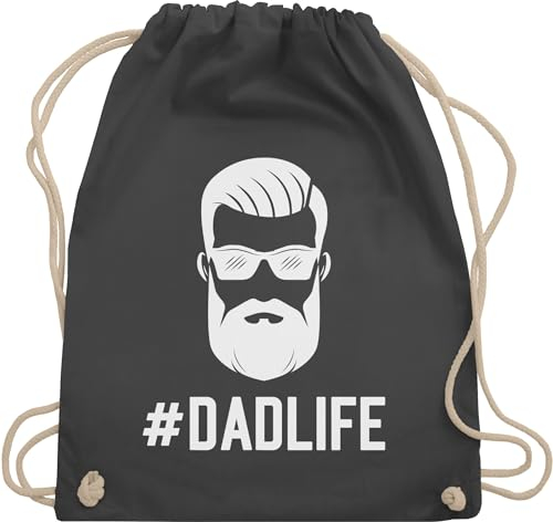 Shirtracer Turnbeutel Rucksack - zum - Hashtag Dadlife I Papa Geschenk Vatertag Geschenke Papas - Unisize - Dunkelgrau - fater tag fatertags daddy vater sprüche dad paps maennertag