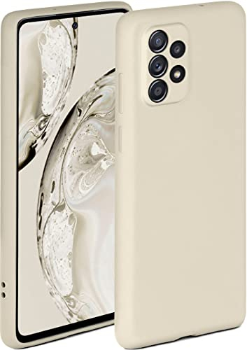 ONEFLOW Soft Case für Samsung Galaxy A52 / A52s 5G Hülle aus Silikon mit Kameraschutz, Silikonhülle mit erhöhtem Schutz fürs Display, Backcover Schutzhülle, weiche Handyhülle, Creme