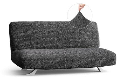 PAULATO - Sofabezug 3 Sitzer ohne Armlehnen aus einfarbiger Mikrofaser, kratzfestes Gewebe, maschinenwaschbar, WavyTech-Technologie, Made in Italy - Anthrazit