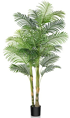 Kazeila Plantes Artificielles Interieur Grande 180cm Arbre Palmier Artificiel Fausse Plante en Pot Interieur et Exterieur Maison Moderne Deco(1Pack)