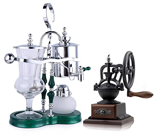 PURRL Set per caffettiera a sifone, brocca belga a temperatura regolabile, smerigliatrice a volantino grande, macchine da caffè sottovuoto, verde little surprise
