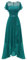 Berylove Robe de soirée longue élégante pour mariage - Robe de cocktail avec fente - Robe de cocktail pour femme - Élégante avec manches - Taille élastique, Vert paon, XXL