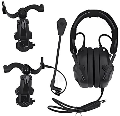 Casque d'écoute Tactique Casque d'écoute Anti-Bruit Casque de Protection tir Chasse Casque Tactique Pliable avec Support (Color : BK)