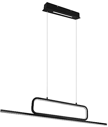 Trio Leuchten LED Pendelleuchte Aick 327210332, Aluminium Schwarz matt, inkl. 38 Watt LED, Switch Dimmer