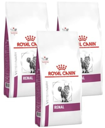 Veterinary Renal | Trockenfutter für ausgewachsene Katzen | 3 x 400 g | Royal Canin | Diät-Alleinfuttermittel | Zur Unterstützung der Nierenfunktion | Reduzierter Phosphorgehalt | 3er Pack