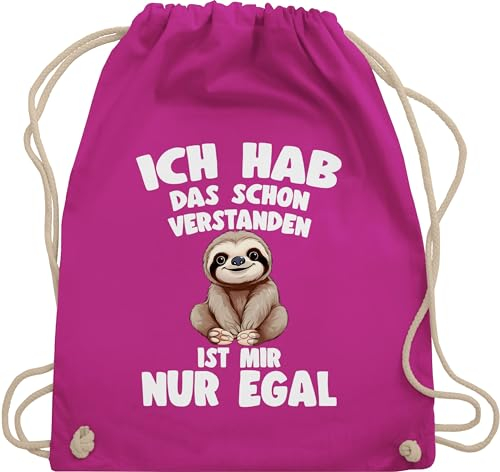 Turnbeutel Rucksack - Taschen - Ich hab das schon verstanden ist mir nur egal I Lustiger Spruch Faultier - Unisize - Fuchsia - lustige sprüche sloth is stoffrucksack sportbeutel mit habe motiv es