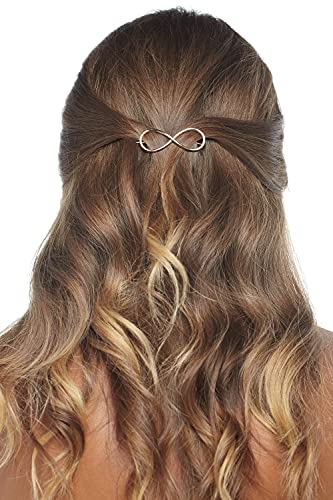 Damen Haarclip Haarspange für Frauen aus Metall Symbol (3, gold)