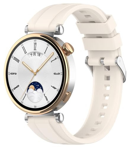 Yikamosi Compatible con Huawei Watch GT4 Correa para Mujer y Hombre,18MM liberación rápida Silicona Suave Cierre de Acero Inoxidable Correas de Repuesto para Huawei Watch GT4 41MM,Caqui
