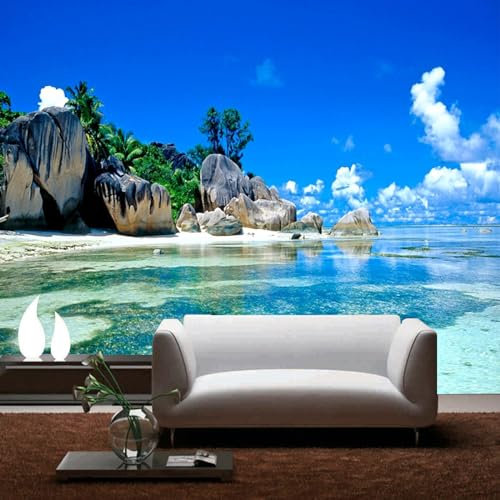 Papier Peint 250X300 La Mer Et La Pierre Art Papier Peint Panoramique,Décoration Murale,Personnalisable,Papier Peint Toile À L'Huile,Mural Moderne Salon