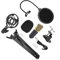 CCYLEZ Professional Condenser Microphone Kit, Recording Podcast Condenser Microphone, with Foldable Arms, for Studios, Radio Stations, Stage, Computers (BM700)