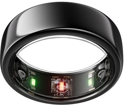OURA Gen3 Horizon Smart-Ring - Größe 8, Black | Wearable für Schlaf-, Herzfrequenz- und Fitnesstracking - Bis zu 7 Tage Akkulaufzeit - Kompatibel mit iOS/Android - Bestimme Deine Größe vor dem Kauf