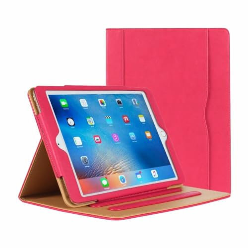 Étui portefeuille à rabat magnétique en cuir de luxe pour iPad 4ème génération 2012, iPad 3ème (2011), iPad 2 (2010), modèles A1458, A1416, A1430, A1403, A1395 (rose et beige)