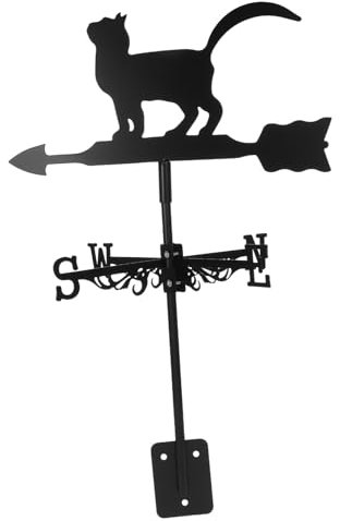 Milisten Garden Decoration Weathervane Durable Stainless Steel Cat Wind Direction Indicator for Easy to Install Decorative Vane Ornament for Garden and Lawn Decor
