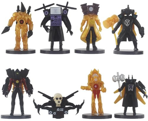 MGKEOUF 8-Piece Action Figures Set Age 2+: Clock, Camera, Titan, Speaker, TV - Collectibles, Perfect Gifts for Fans & Kids