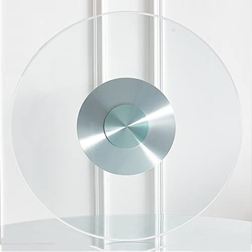 Lazy Susan Grande para Mesa De Comedor Plato Giratorio De Vidrio De Cocina Plato Giratorio Lazy Susan De Vidrio Templado Bandeja Giratoria Transparente con Cojinete De Aleación De Aluminio, Girat