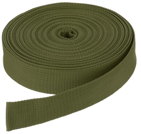 DMiotech 9 M x 2.5cm Breite Gurtband Nylon-Gurtband Armeegrün | Gurt zum Befestigen, Polypropylen Flachgurtband, für DIY Handwerk Rucksackgurte Nähen Reparatur von Outdoor-Ausrüstung
