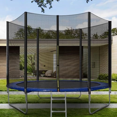 Aptliton 8FT 10FT Trampoline with Jumping Sheet, Safety Enclosure Nets, Ladder and Anchor Kit, Outdoor Trampoline High Specification for Adults/Kids