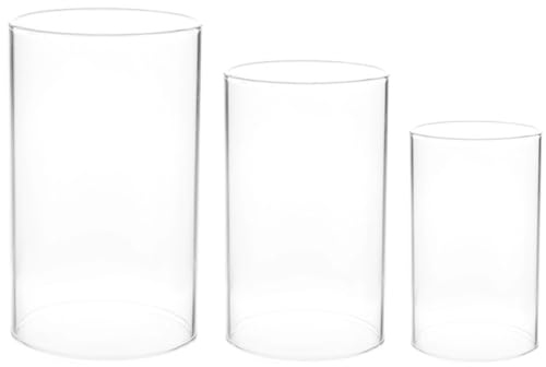Yardenfun 3pièces Couvre-Bougie Verre Transparent Abat-Jour Décoratif pour Bougies Chauffe-Plat pour Créer Une Ambiance Chaleureuse Et Élégante Votre Intérieur