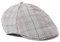 Riki Browns Gatsby Hut, Vintage, blau, kariert, klassisches Schwarz und roter Tweed, hergestellt in Italien, Tweed zu roten Linien, 57 cm