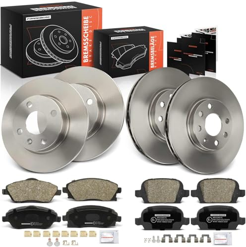 Frankberg Bremsensatz inkl. 4x Bremsscheiben + 8x Bremsbeläge Vorne Hinten | Kompatibel mit Corsa C X01 Tigra Twintop X04 Corsa MK II (C) X01 Replace# 569000, 9200108